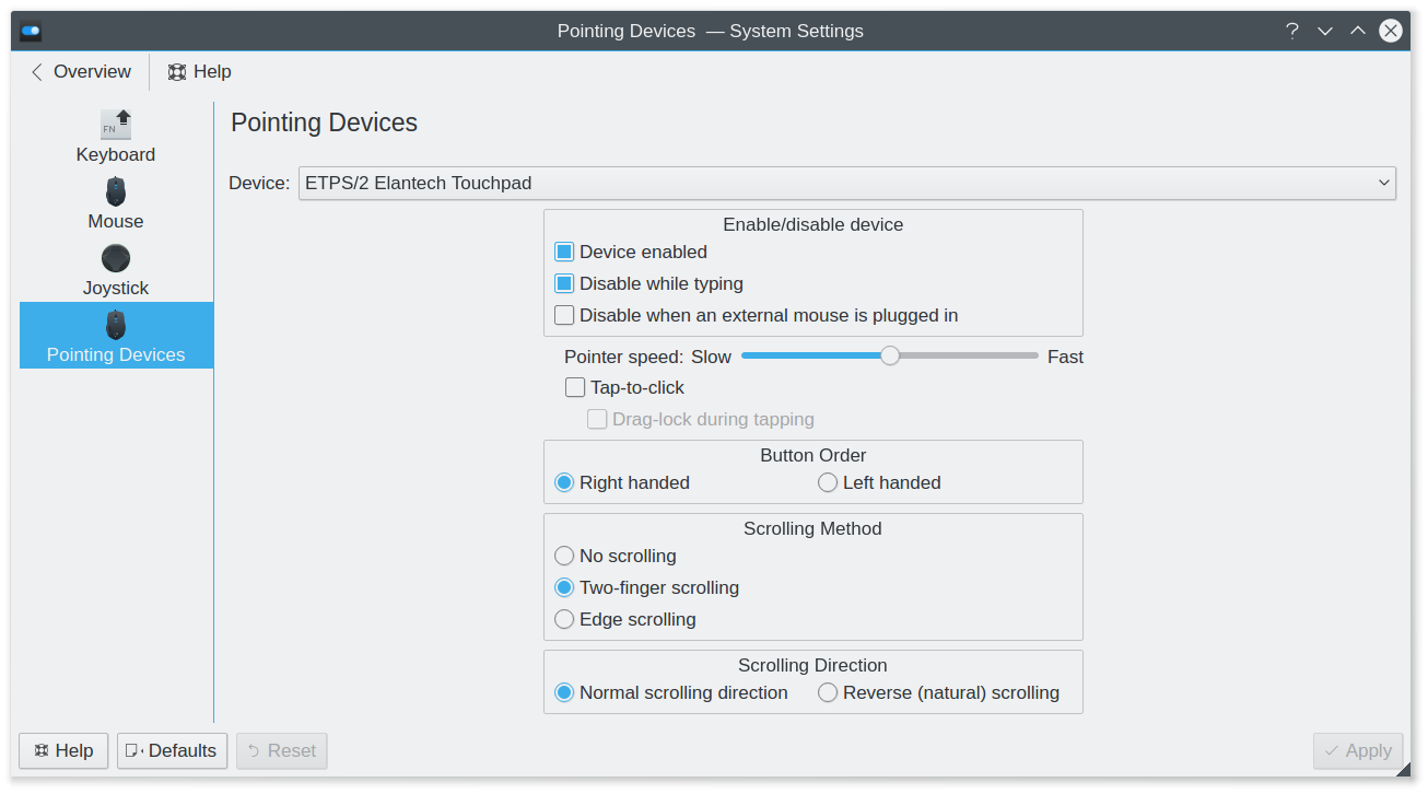KCM - Touchpad settings