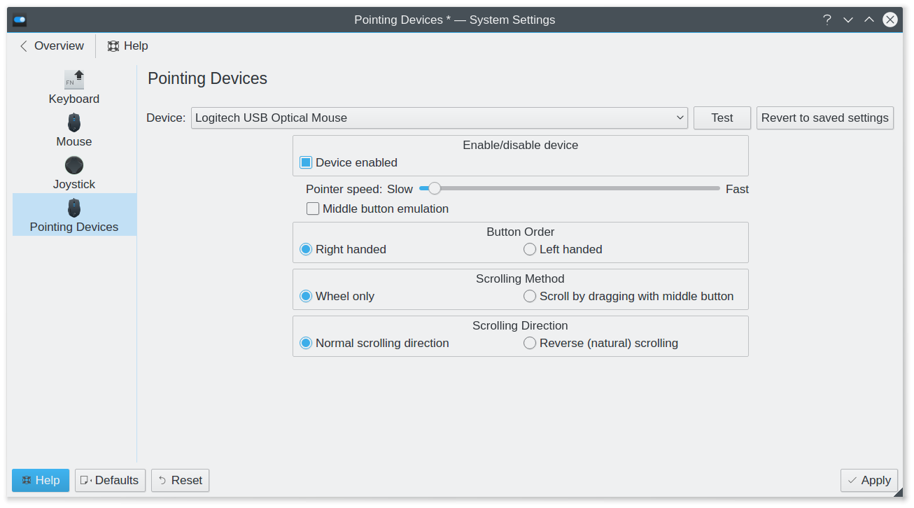 KCM - Mouse settings